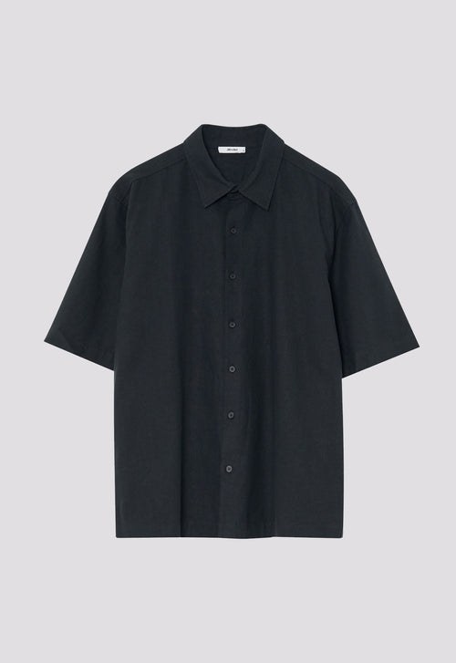 Jac+Jack Christopher Cotton Linen Shirt - Black